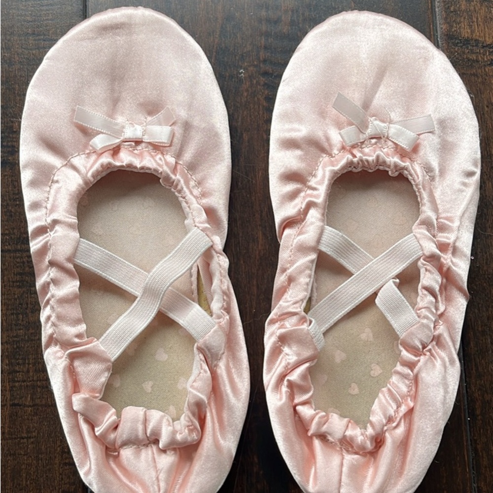 Satin pink girl ballet flats 12.5-13.5